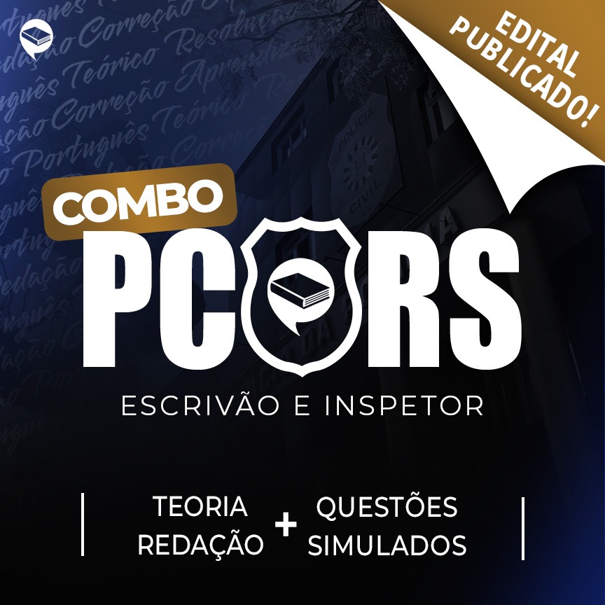 Logo PC-RS - Teoria + Questões + Redação + Simulados pós-edital