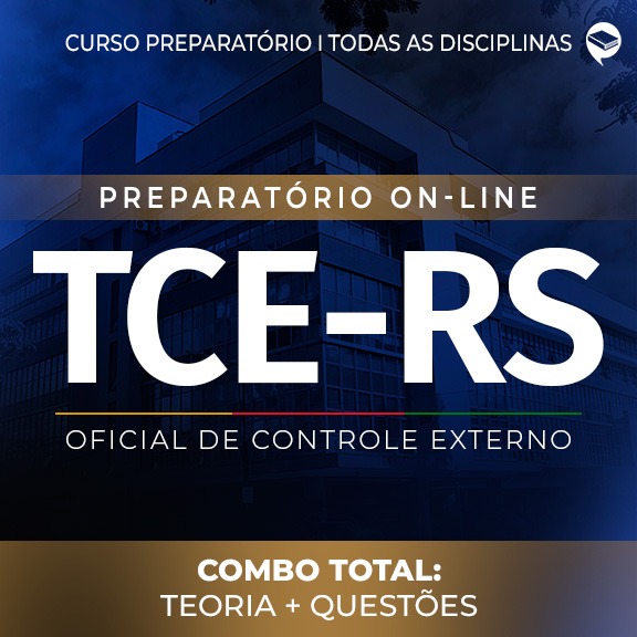 Logo Combo TCE-RS - Oficial de Controle Externo: Teoria + Questões - Todas as Disciplinas On-line