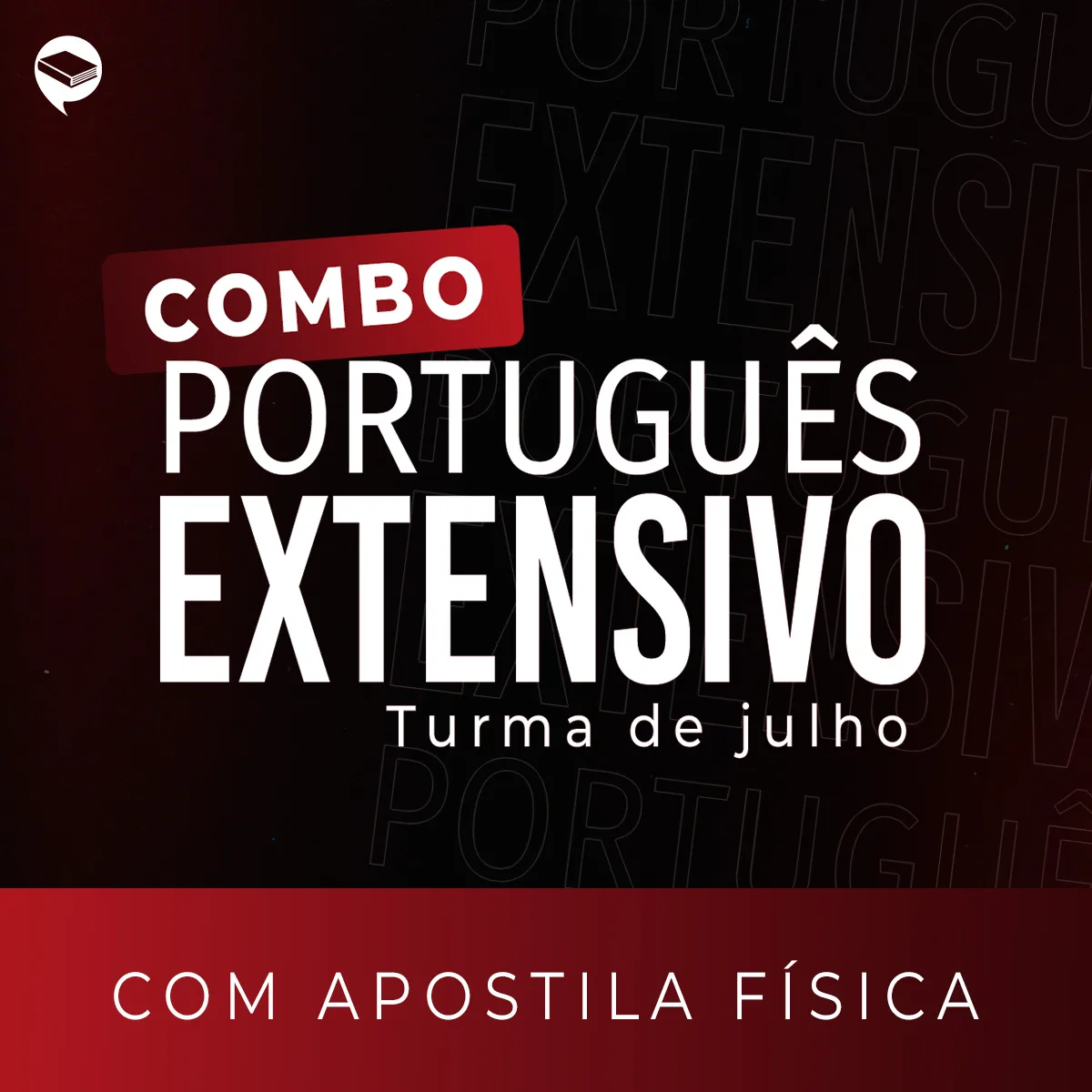 Capa do Combo Português Extensivo 2026 - Turma de Julho com apostila física