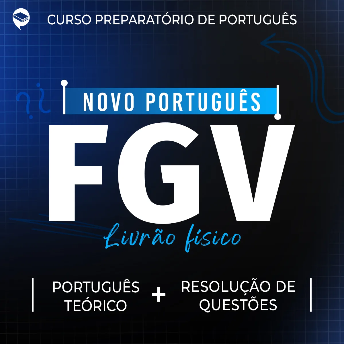 Combo FGV 2026 - Novo Português FGV com Livrão físico: teoria e resolução de questões